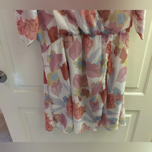 Ted Baker Juleah Ruched Sleeve Detail Mini Dress Natural NWT - Picture 9 of 13